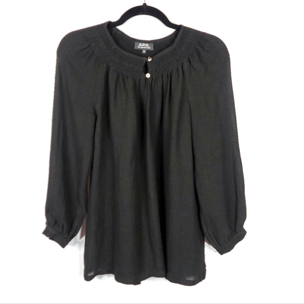 A.P.C. Black Peasant Blouse